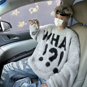 E21P65卫衣男潮流风景字母设计卫衣学生休闲无帽卫衣外套男图片
