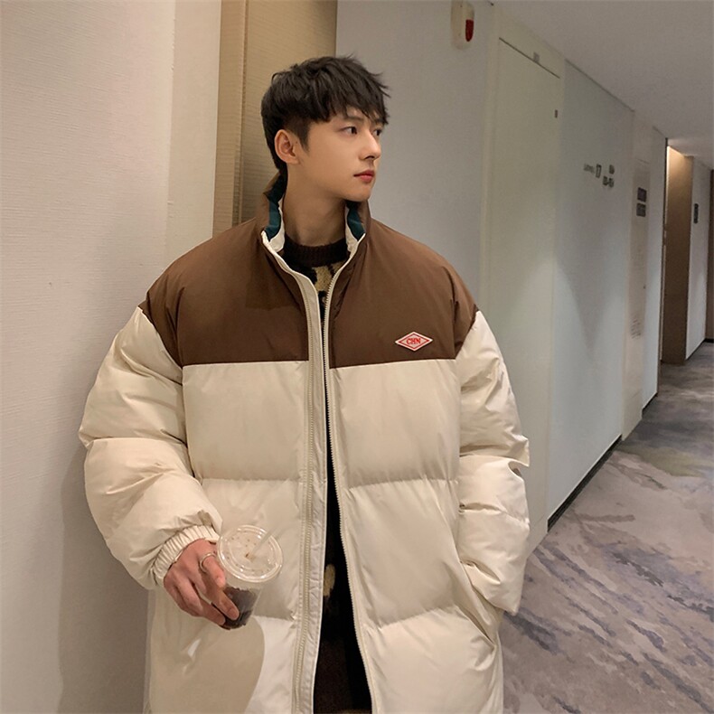冬季新款宽松面包服美式复古立领棉服男撞色棉衣外套MY9060-P100,男装棉衣,电商A128
