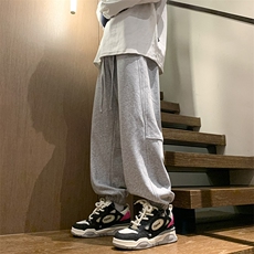 港风本布织裤袋美式卫裤宽松休闲束脚卫裤XZ302B-1-K23305P40，男装休闲裤，星座302B-1