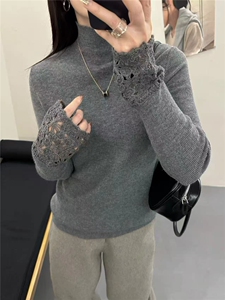 2025年秋季常规通勤套头单件长袖蕾丝半高,马丁靴搭配裤子还是牛仔裤图片