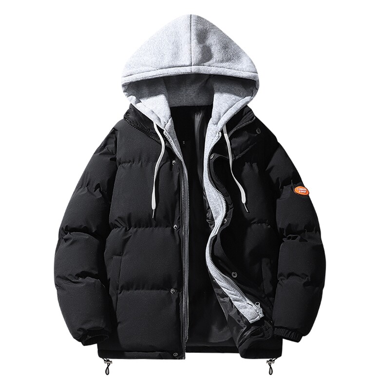 情侣棉服冬季新款假两件套棉衣男士外套宽松百搭连帽棉服MY090-60,男装棉衣,星座1402-1