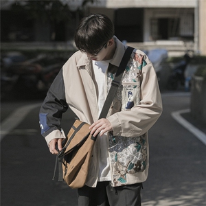1CityBoy刺绣拼接夹克女大码情侣夹克男潮外套男JK7711P75控108图片