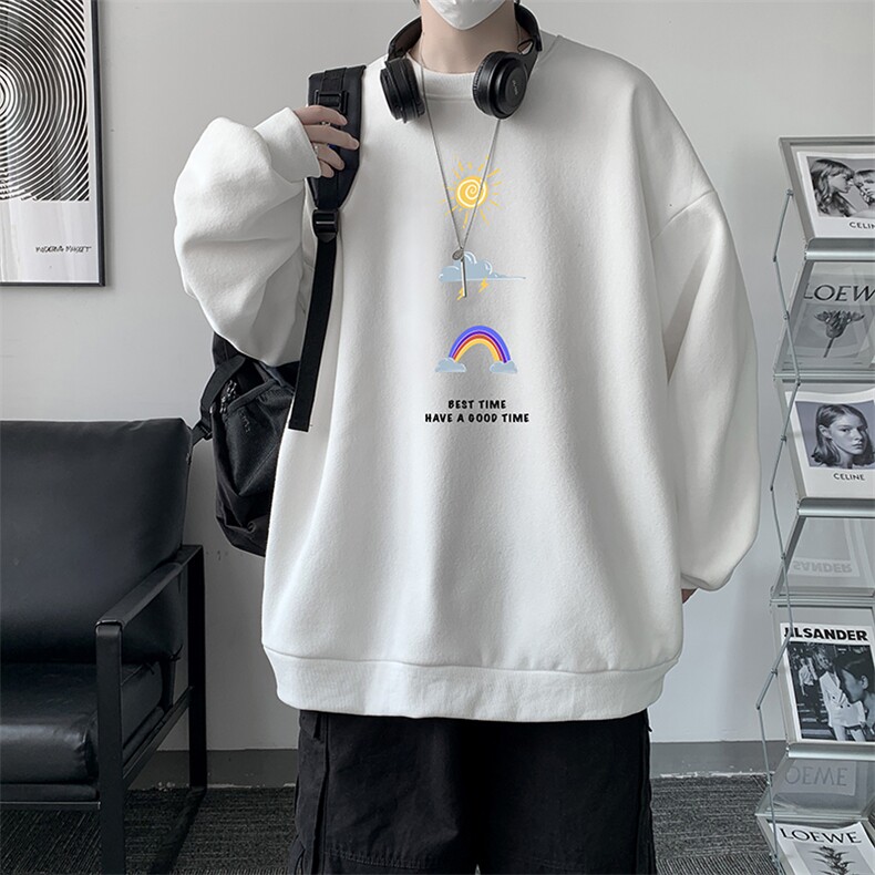 圆领卫衣男大码加厚加绒长袖t恤男S6141-P28加绒款-P33,男装卫衣,电商A040