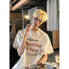 706-1-T328-P38现货夏季复古白色短袖T恤凉感防晒印花半袖tee，男装防晒衣，星座706-1