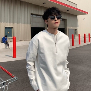 2025春时尚街头潮牌领口半拉链设计休闲百搭小众高级感卫衣男
