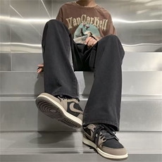 牛仔裤男美式高街秋款宽松直筒裤子潮牌休闲长裤N0554-P45，男装牛仔裤，星座308B-1