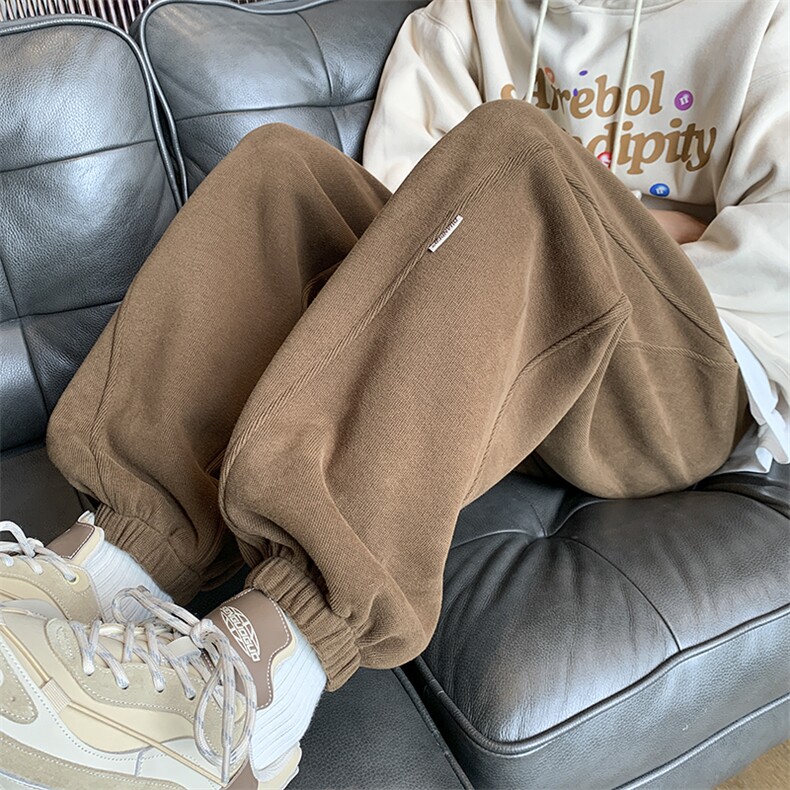 秋冬新款重磅束脚拼接卫裤65棉M~5XLXZ604-KP94-P50控68,男装休闲裤,星座604