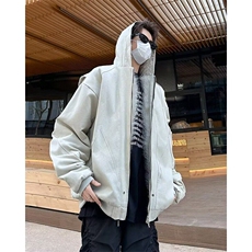 座山雕毛领连帽棉服外套冬季加厚保暖夹克棉袄1001-1-MY302-P130，男装夹克，星座1001-1