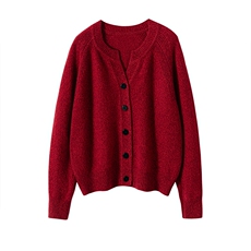 2025年秋季时尚百搭通勤简约休闲羊绒圆领开衫，女装羊绒衫，玖雪绒羊绒