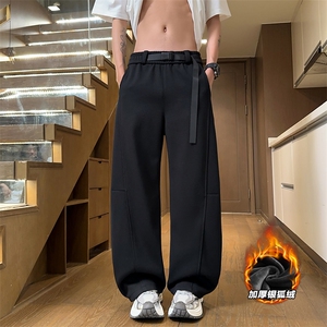 重磅500g加厚银狐绒华夫格卡扣腰带男弯刀裤K5730J加绒-特P40控78图片
