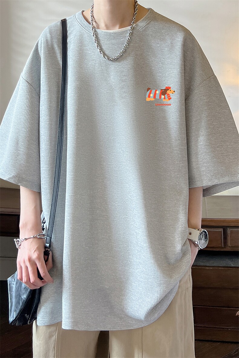 华夫格t恤男短袖男大码五分袖HT73438-P22,男装T恤,电商A040