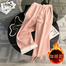 女秋冬季新款半拉链连帽加绒卫衣套装，女装套装/套裙，江南