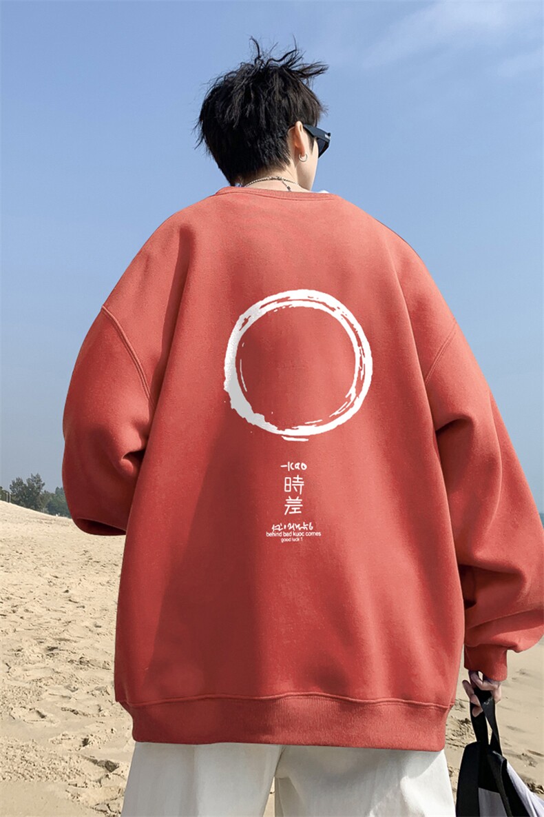 ！直播品质重磅宽松大码港风时差印花圆领卫衣WY17-特p28,男装卫衣,星座508（原C305）