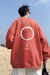 ！直播品质 重磅宽松大码港风时差印花圆领卫衣WY17-特p28图片