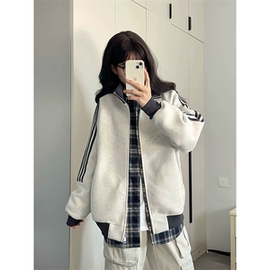 抖音得物高品质 美式高街重磅结构设计拼接织带立领卫衣外套 CM42图片