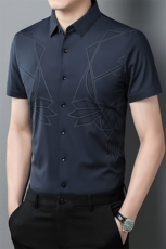 H8109钱塘2020-3无痕高端精品男士短袖印花商务休闲衬衫短袖P66，男装衬衫，钱塘207-3
