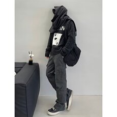 DB4552-批55美式复古vibe裤子高街微喇工装裤男款直，男装工装外套，星座603-2