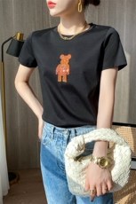夏季时尚小熊个性彩图T恤，女装T恤，元素羊绒