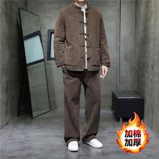 2025冬季风套装中式复古唐装棉衣欧棉绒保暖棉袄TZ2533-P205，男装棉衣，电商A008
