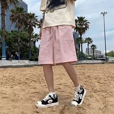 休闲运动沙滩短裤男潮牌篮球训练速干oversize4分裤子夏，男装牛仔裤，星座716-2
