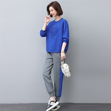 时尚休闲舒适卫衣套装女宽松显瘦运动服两件套，女装套装/套裙，依恋蒂丝