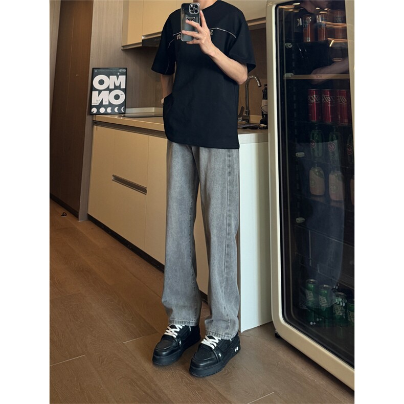 现货水洗复古宽松直筒牛仔裤男K5806-P50控78,男装牛仔裤,星座205