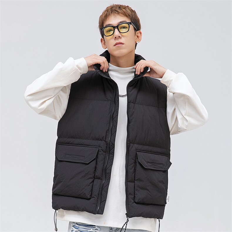 日系冬季新款坎肩短款羽绒服马甲棉服外套情侣款5203-P100,男装羽绒服,星座205-1