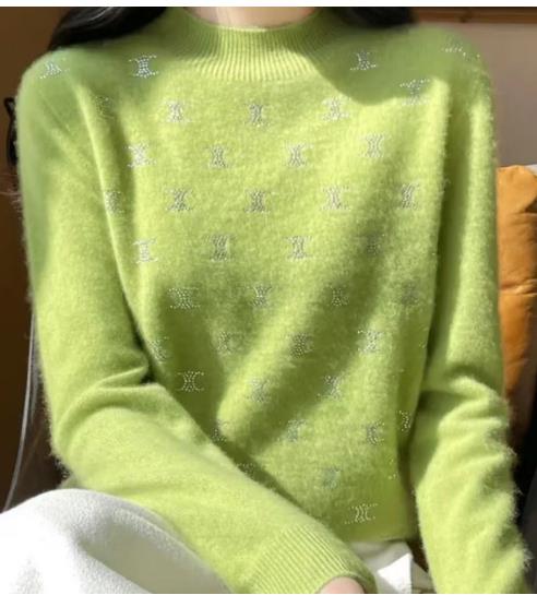 打底衫上衣女装新款2025春秋V领长袖慵懒风针织毛衣,针织衫/毛衣,众美斯特
