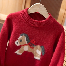 2026新年款女童半高领加厚羊毛衫男童保暖大小童打底衫，童装卫衣/绒衫，联起羊绒