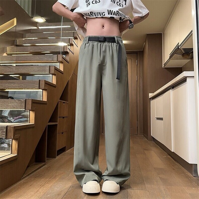 网图现货 夏季新款 灰墙直筒冰丝长裤RK339-P42图片
