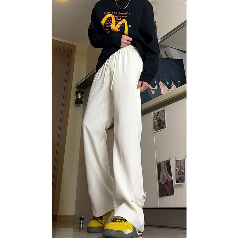 26微喇休闲西裤时尚百搭潮流拼接直筒高个子裤子504-K209-P45控68,男装西裤,星座504