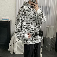 春秋新品嘻哈潮牌ins情侣连帽外套百搭帅气上衣现货W383-P35，男装卫衣，星座512-4