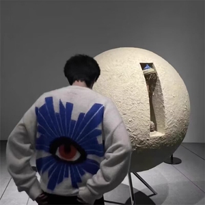 流行百搭套头马海毛欧美宽松高街美式毛衣针织衫文艺长袖ins圆领图片