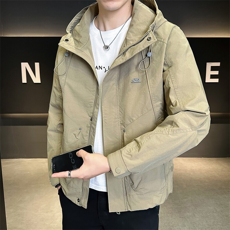 86811-M-3XL-P128店主风秋季休闲品质连帽百搭冲锋衣夹克外套男,男装夹克,电商B255