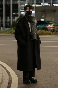 毛呢大衣男中长款英伦风韩系高级感痞帅风衣外套 812-F325-P128图片