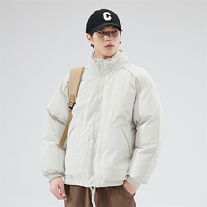 现货冬季美式休闲加厚雪山外套夹克立领纯色三防户外工装棉服，男装夹克，电商A486-1