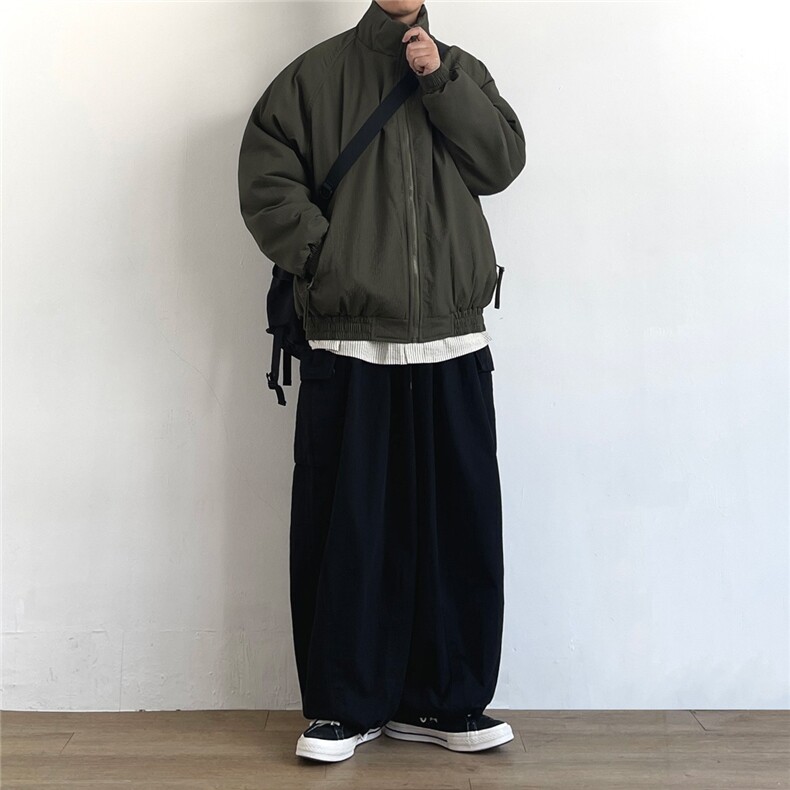 网图冬季美式复古棉衣宽松加厚立领外套保暖棉服A025-QY120-P78,男装棉衣,电商A025