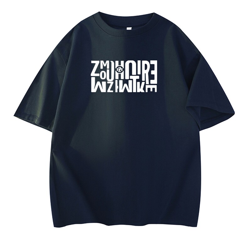 抖音得物210克现货宽松纯棉美式潮牌印花落肩袖纯棉T恤AT21122,男装T恤,电商A443