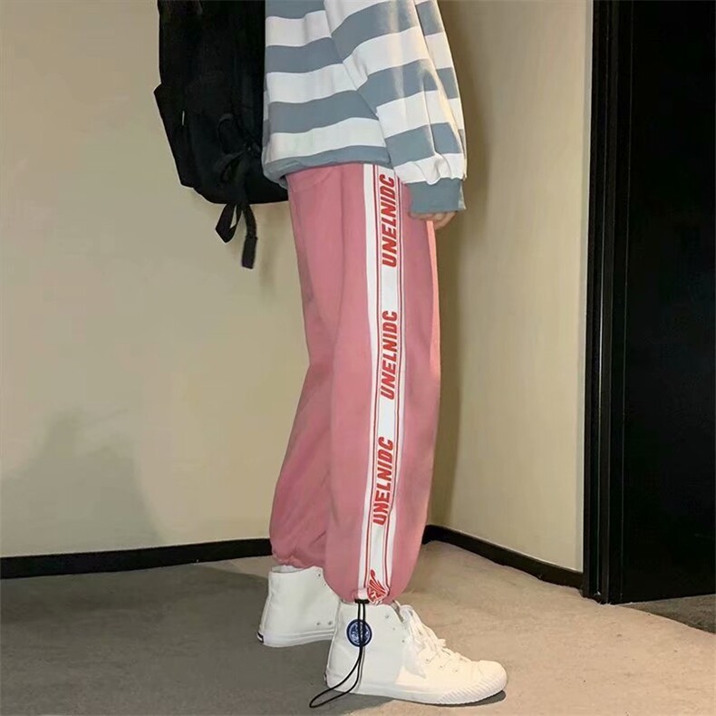 新款设计超火2021嘻哈裤男士ins串标裤灰色街头束脚裤K1173-P28,男装休闲裤,星座512-4