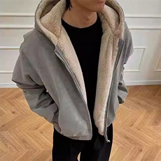 现货高品质美式冬季重磅座山雕大毛毛领pu皮棉衣男女加厚外套，男装皮衣，电商A486-1