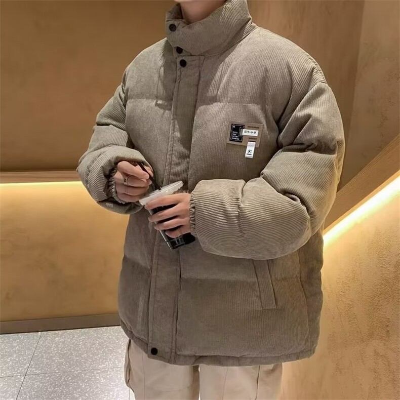 美式灯芯绒棉衣立领保暖棉服冬季新款休闲外套XZ212-1-QMY91-P78,男装棉衣,星座212-1