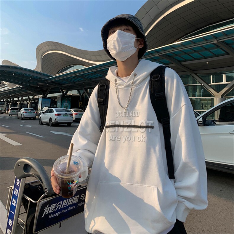 春秋薄款宽松韩版正肩情侣外套凹凸印复古连帽卫衣男女W5422-P40,男装卫衣,星座512-3