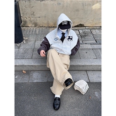 网图美式重磅刺绣百搭开衫外套男休闲百搭上衣-CL032-P55，女装短外套，星座813-2
