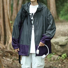 轻薄透气连帽防晒衣男夏季美式复古潮牌设计感小众撞色防晒服外套，男装夹克，星座716-4