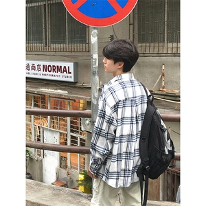特P35 无差价新款秋季时尚格子长袖衬衫-HS2298 港风街头图片