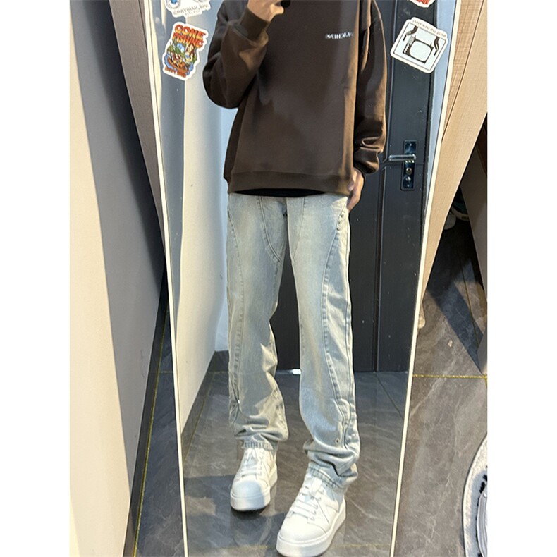 B221美式ins高街暗黑小众个性铆钉小脚牛仔裤LK23142-P65控88,男装牛仔裤,电商B221