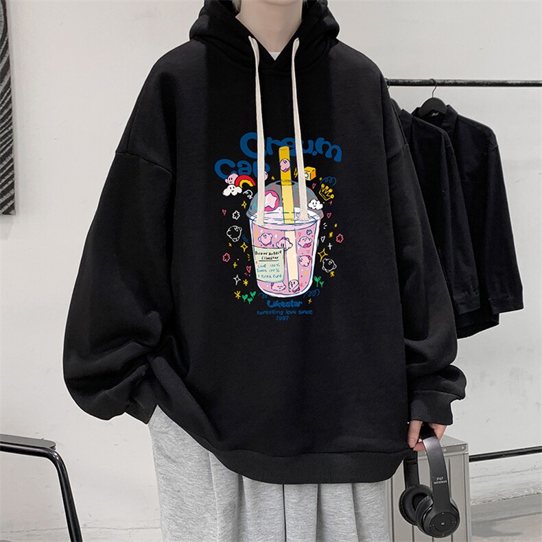 纯棉连帽卫衣男大码运动帽衫宽松薄WY2332-P35加绒款-P40,男装卫衣,电商A040