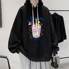 纯棉连帽卫衣男大码运动帽衫宽松薄WY2332-P35加绒款-P40，男装卫衣，电商A040