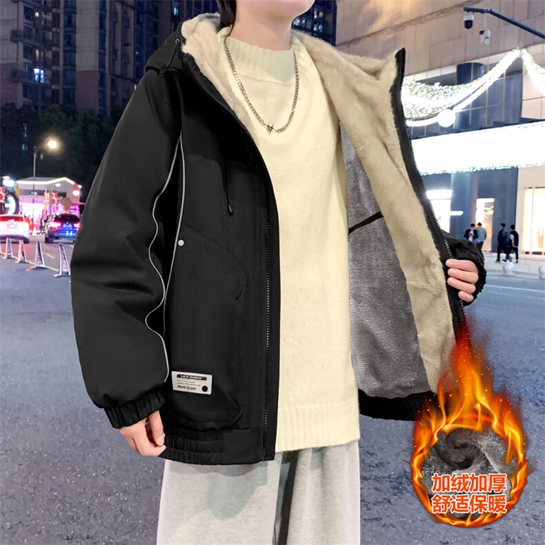 网红座山雕加绒加厚棉衣外套新款情侣连帽夹克A436-2539-P95,男装夹克,电商A436