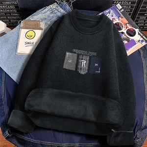 圆领毛衣男加绒加厚一体绒卫衣秋冬季保暖毛线针织衫 7008-P27图片